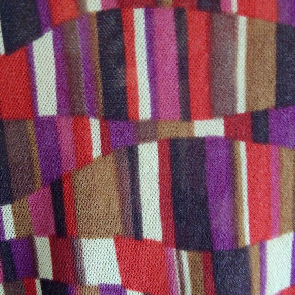 Kenneth Cole Reaction Red & Purple Multicolor Print Sleeveless Blouse L - Picture 6 of 8